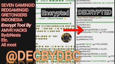 How to decrypt Lua Script REDGAMINGID, SEVENGAMINGID, BYDZNESIA, MAFIAWAR | BYPASS BIGLOG | DECBYDBC