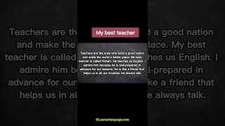 My best teacher | English Essays for kids