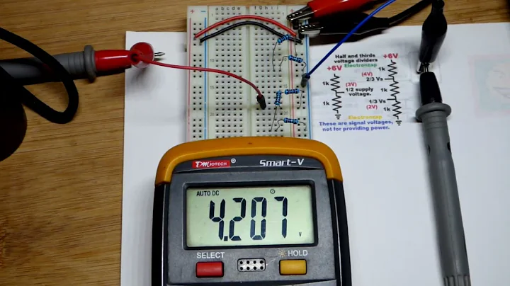 Updated Equal Value Fixed Resistor Voltage Dividers Multimeter Measured