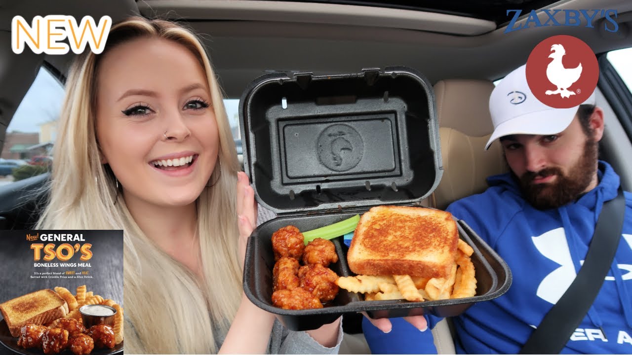 NEW Zaxby's General TSO'S Boneless Wings Taste Test ft My Husband