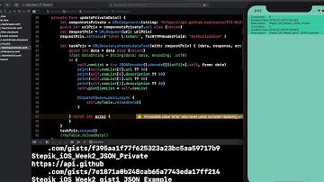 Stepik Yandex iOS Dev. Mid Level Week2. GitHub Gist list App