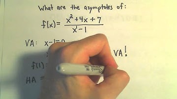 Find Asymptotes of a Rational Function (Vertical, Horizontal and Oblique/Slant) - Ex 1
