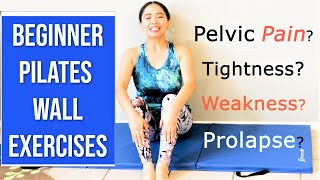 Gentle Core Pilates For Weak Tight Pelvic Floor Muscles Utilizing Wall