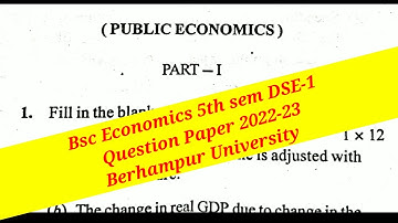 DSE-1 Economics 5th Sem Question Paper 2023 Berhampur University Majhi Tutorial