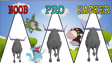 NOOB vs PRO vs HACKER | In Bull Master | With  Oggy, Jack and Bob | Mactol Gaming