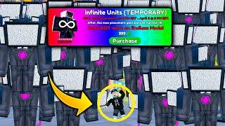 Compre el Gamepass de UNIDADES INFINITAS de 999 ROBUX en Toilet Tower Defense