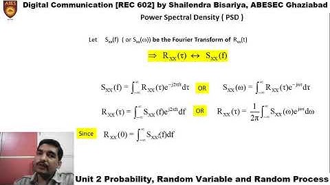 Digital Communication Unit2 L6 - Central limit theorem & PSD by Mr. Shailendra Bisariya