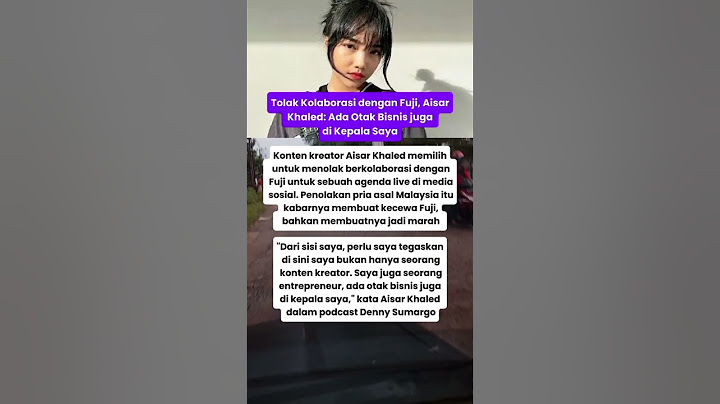 Tolak Kolaborasi dengan Fuji, Aisar Khaled: Ada Otak Bisnis juga di Kepala Saya