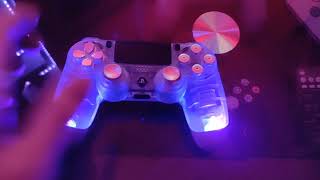 Ps4 Controller Uv Led Mod White Rumble