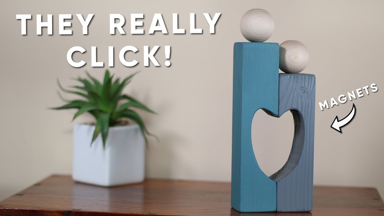 Homemade Valentine's Day Gift Idea - Magnetic Wooden Couple