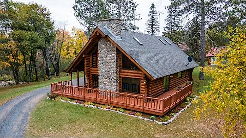 Wisconsin Log Home On Private Lake For Sale In Dou...