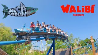 Mecalodon Rollercoaster 4k Onride POV | Walibi Belgium | Amuseaholics