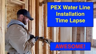 Celebrity PEX Water Line Residential Installation   Time Lapse Wealth