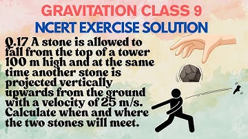 A stone is allowed to fall from the top of a tower 100 m high and at the same time another stone
