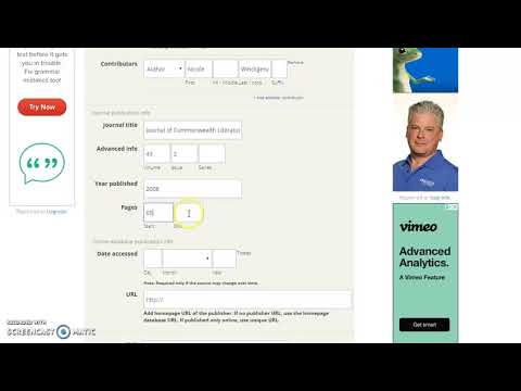 Using Citation Machine to Create Citations