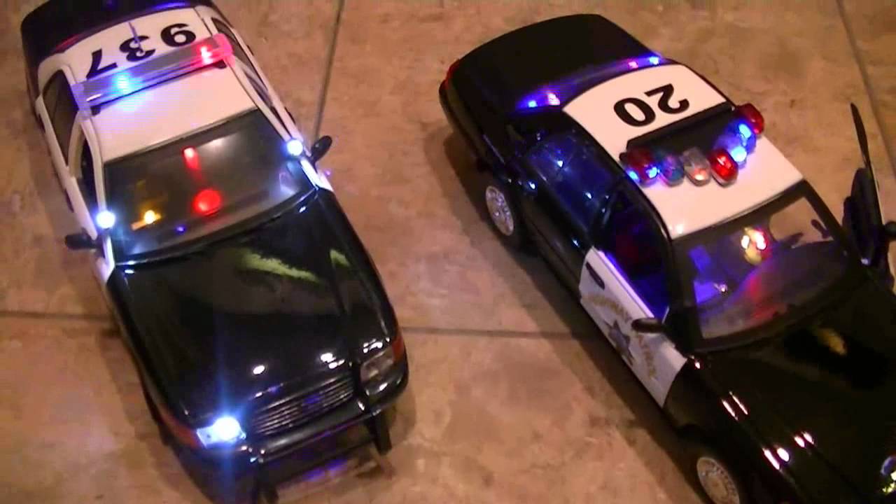 police car toy with flashing lights