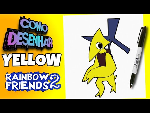COMO DESENHAR o YELLOW do ROBLOX RAINBOW FRIENDS 2  how to draw yellow  from roblox rainbow friends 