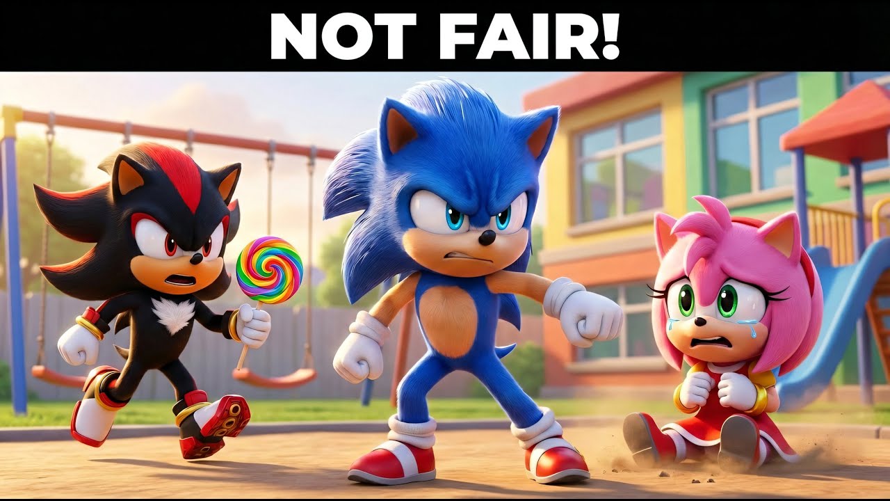 😡 Sonic vs Shadow at School… Amy Cried 😢