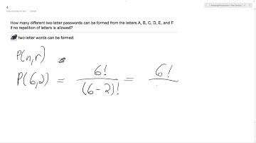 two-letter passwords can be formed from the letters A, B, C, D, E, and F