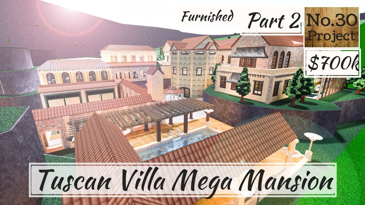 Roblox Bloxburg Tuscan Villa Mega Mansion Speedbuild Part 2 Youtube - bloxburg build rustic mountain mega mansion roblox part 3 3