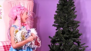 first to decorate their christmas tree wins kiddyzuzaa princesses in real life