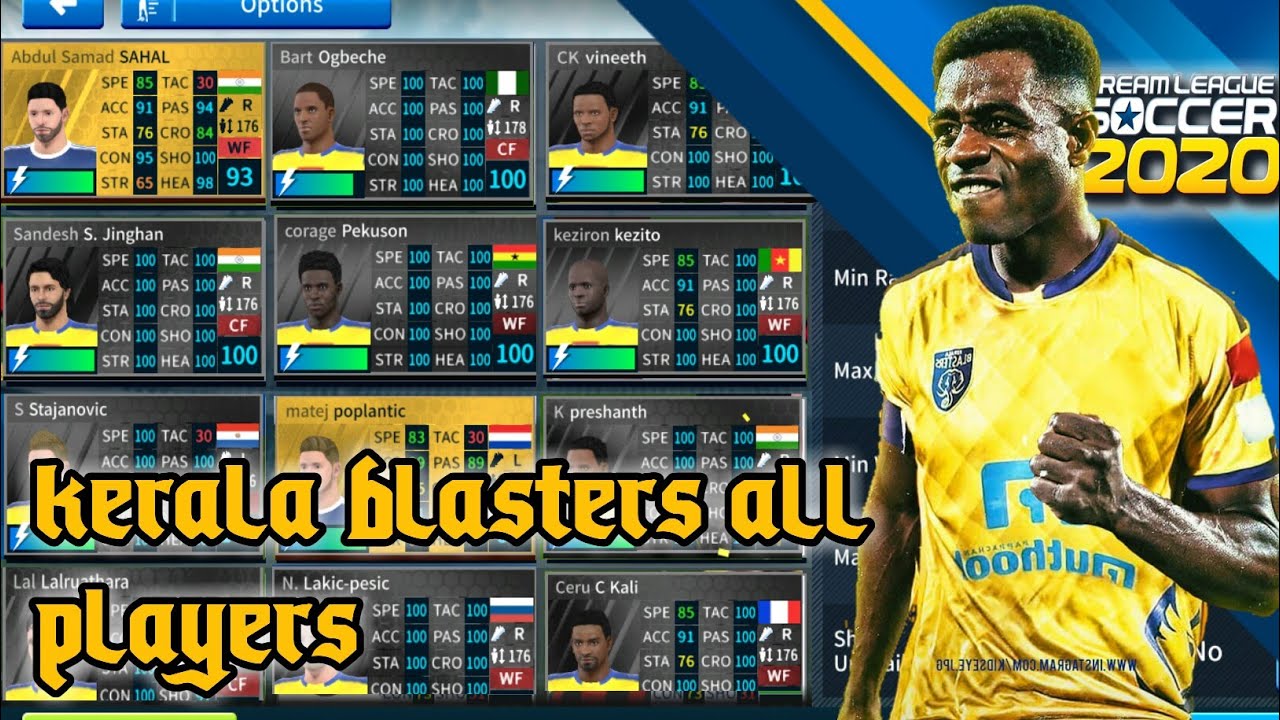 Dream League Soccer 19 Mega Apk Kerala Blasters Edition All Player S Available Youtube