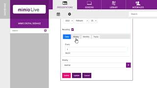 MimioMessage Scheduling Presentations