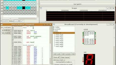 Gpsim Seven Segment simulation.