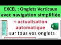 Excel  onglets verticaux avec navigation et actualisation simplifies 