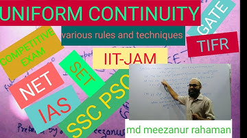 uniform continuity for UG courses, for comp exam SSC PSC IIT-JAM TIFR NET SET GATE MSc entrance etc