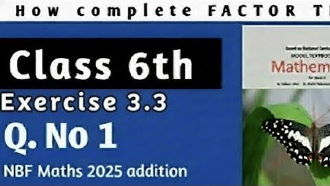 Class 6 Federal Board Islamabad Exercise 3.3 Q.No.1#maths 