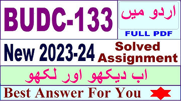 BUDC 133 solved assignment 2023-24 in Urdu / budc 133 solved assignment 2024 / budc 133 2024