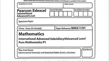 MATHEMATICS P1 | 2018 SPECIMEN PAPER Solved | IAL Pearson Edexcel