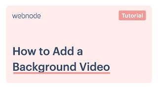 Webnode | How to Add a Background Video