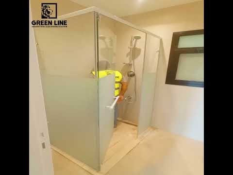 افضل تصميمات حلول ديكورات استغلال مساحات كابينه شاور بوكس روم غرفه استحمام شفاف صنفره طباعه زجاج