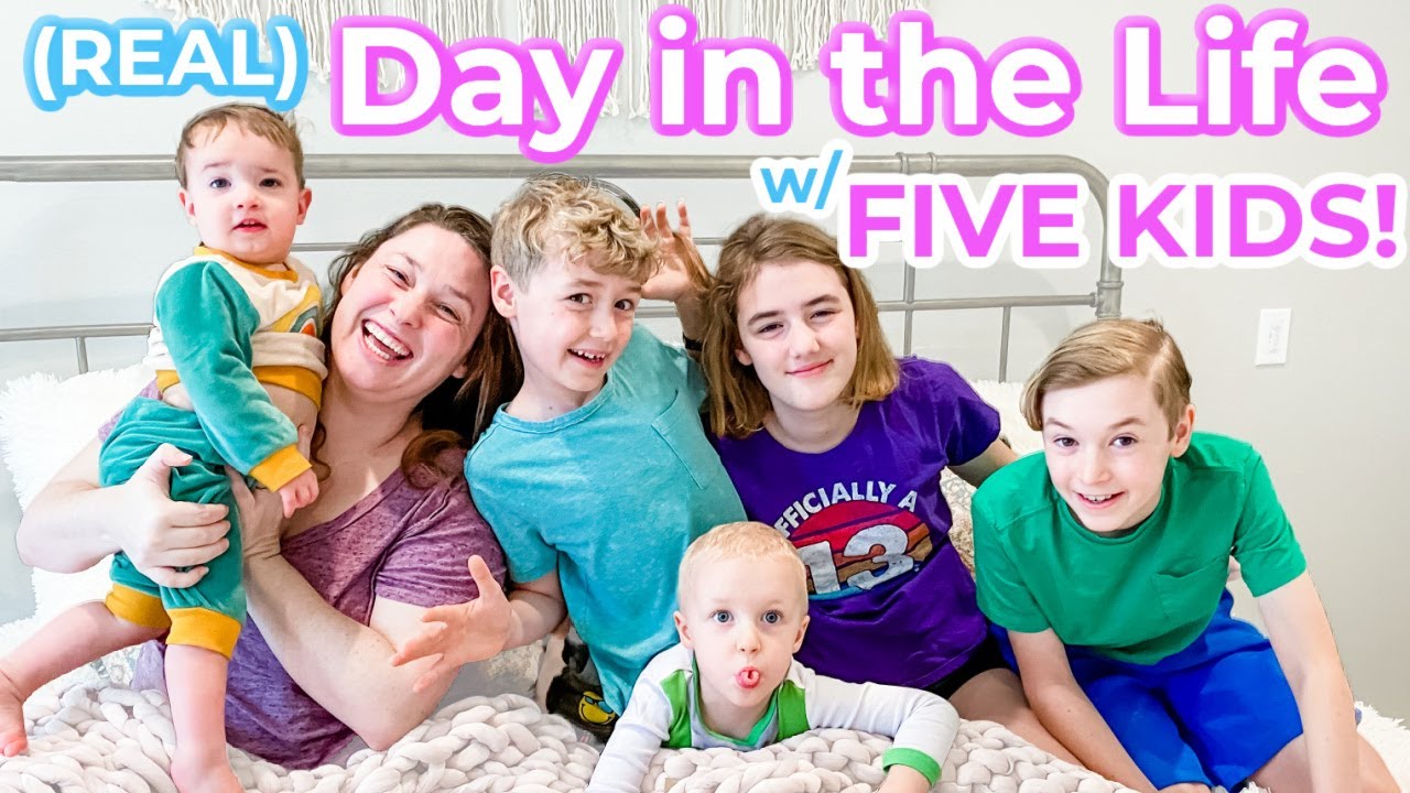 Day in the Life w/ FIVE KIDS! 
