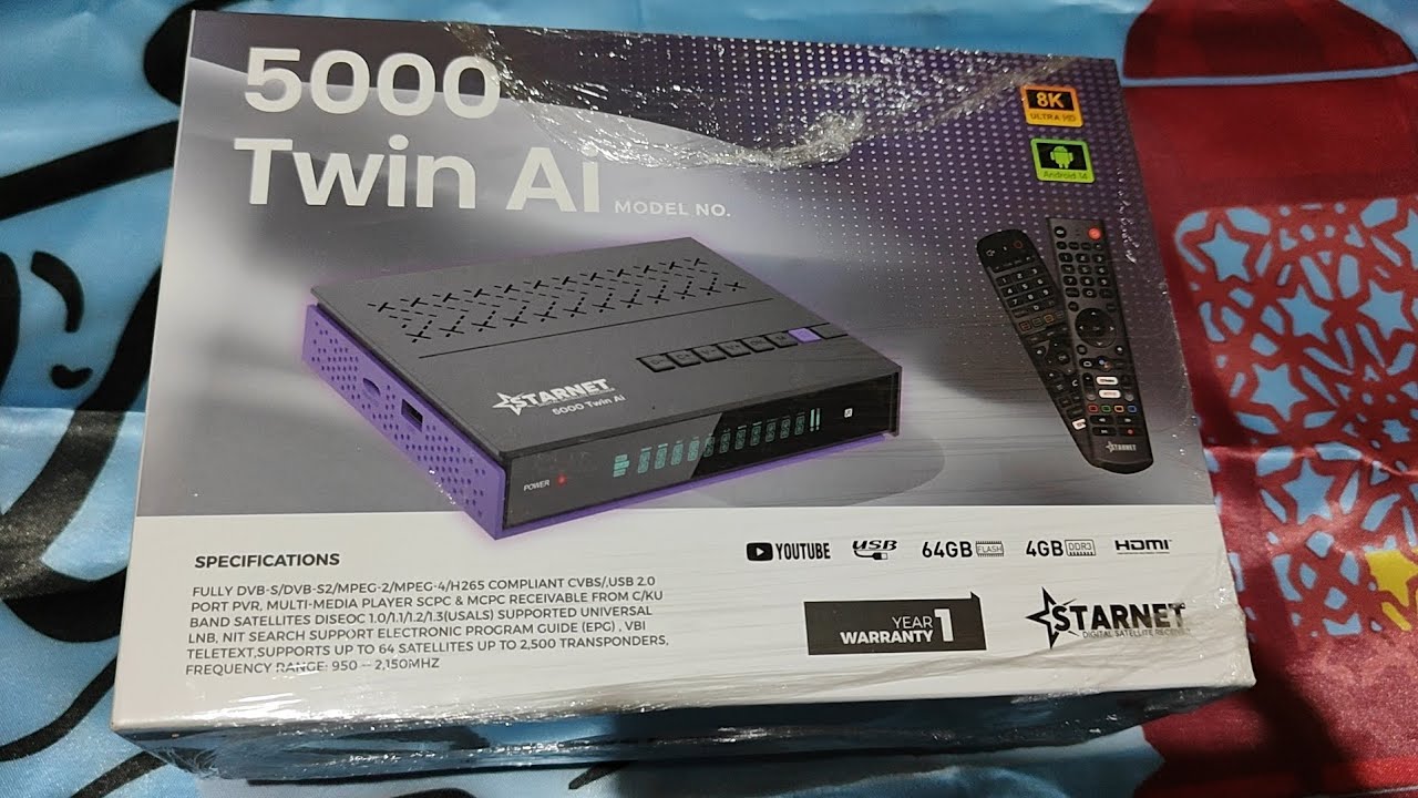 ستار نت توين 5000 الجديد بتقنية ال Ai اندرويد 14 ودقة ال 8k ولأول مرة فووورايفر ماكس لمدة سنتين 😎💪