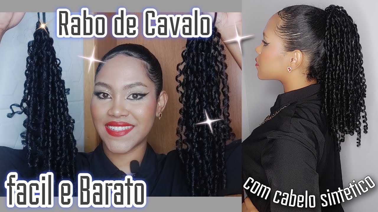 Como Fazer Rabo do cavalo fácil utilizando apenas xuxinha - Rapido e Barato!!
