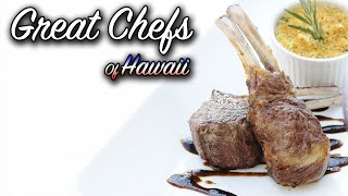 Roast Rack of Lamb with Sundried Tomato and Apple-smoked Bacon Great Chefs of Hawaii