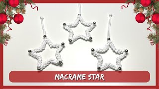 DIY Easy Macrame Christmas Star Tutorial, Christmas ornament