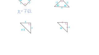 Geometry:  Special Right Triangle:  45-45-90