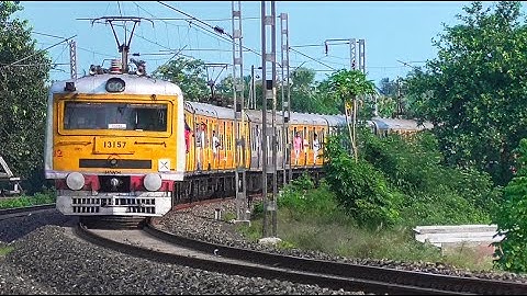 Fast Accelerating Quick Speedy EMU local Train Speeding in Huge Curve Back to back | Eastern Railway