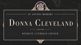 Memorial Service for Donna Cleveland | Bethany Lutheran Church