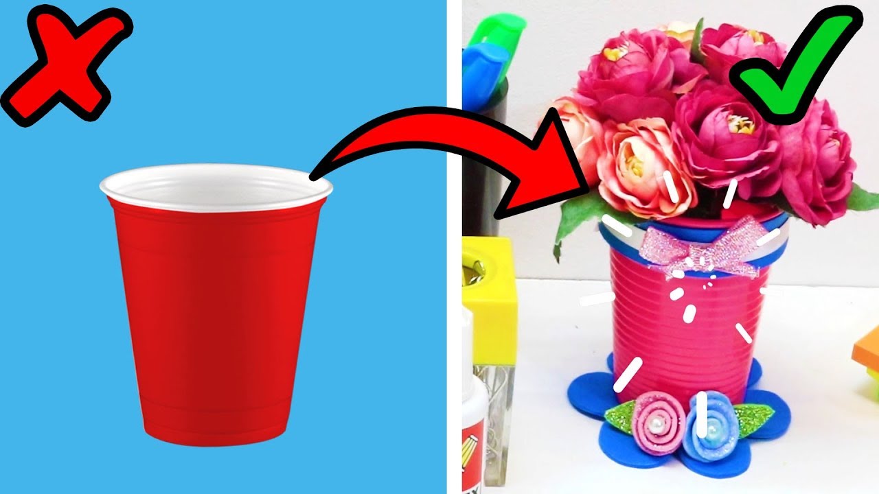 Reusable Cup Remodel: A Tutorial  Plastic cup crafts, Decorating
