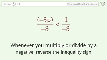 Solving Linear Inequalities: p/(-1)3 is Greater Than 1