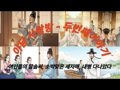 야담사랑방 두번째이야기 - 여인들의 말솜씨, 소박맞은 세자매, 내병 다나았다 #한국야담 #전래이야기 #한국설화  #민담 #야담