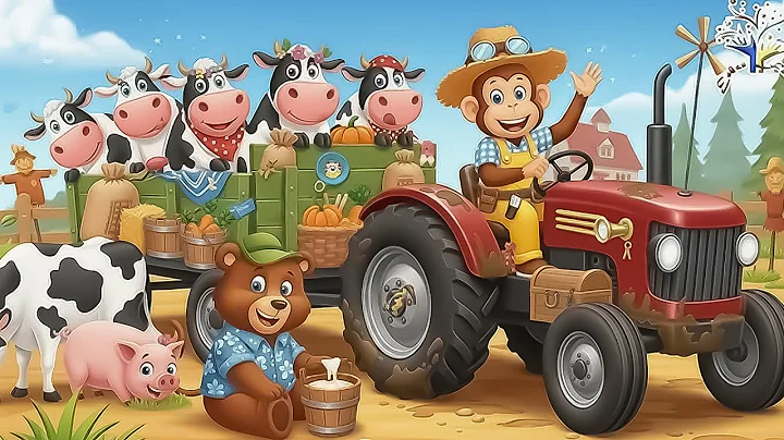 Monkey Farmer Fixes Tractor and Plows Beet Field - Farm Work | Funny Farm🐒