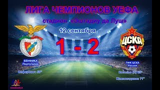 Лига Чемпионов УЕФА  Бенфика - ЦСКА 1- 2 обзор матча