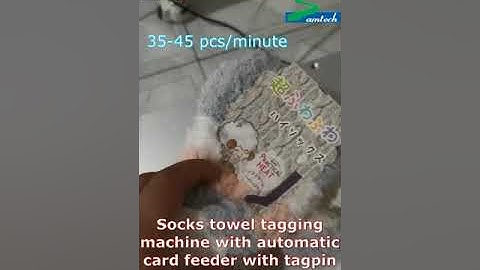 Socks towel tagging machine with automatic card feeder with tagpin type