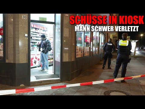 [MANN IN KIOSK MEHRFACH ANGESCHOSSEN!] - 59-jähriger schwer verletzt - Täter geflüchtet - Düsseldorf